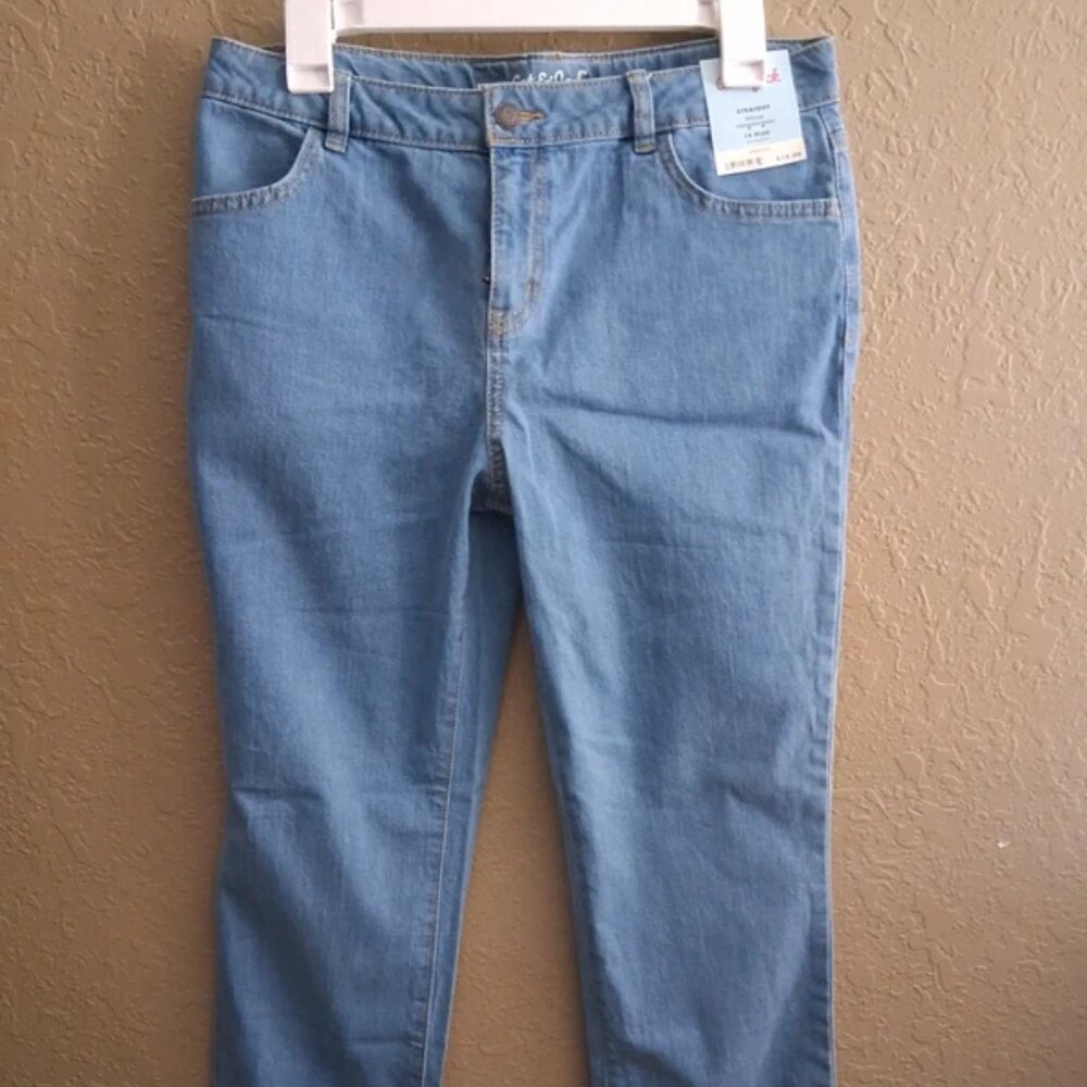 Cat & Jack girls straight leg jeans . Mid rise adjustable waist. size 14 Plus